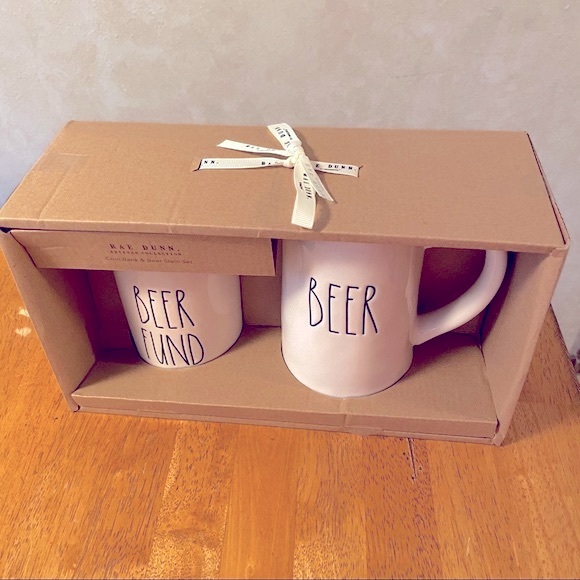 Rae Dunn BEER Stein and BEER FUND Coin Bank Ceramic Set BRAND NEW!! - Picture 7 of 7